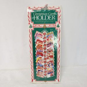 VTG Christmas Card Holder 43" Cardboard HOLDS 30 CARDS floral ENGLAND MINDS EYE